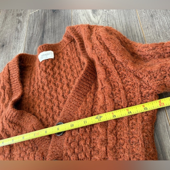 Wilfred Burnt Orange Cropped Chunky Cable Knit Cardigan w/ Buttons *sold as is* - Picture 7 of 8